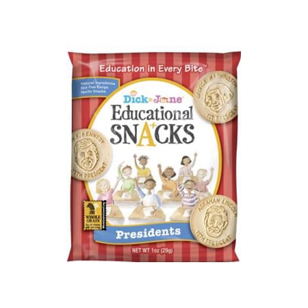 Dick And Jane President Educational Snack Crackers 1 oz. Pouch, PK120 PK120 SC8802